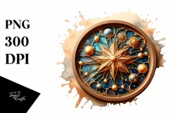 Detailed Shiny Golden Cosmos Sticker | Clipart Product Image 1