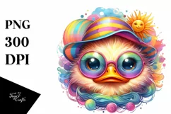 Colorful Layered Baby Duck with Sun es | Clipart Product Image 1