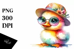 Colorful Baby Duck with Sun es and Sun Hat Product Image 1