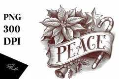 Peace Watercolor Poinsettia Png Product Image 5