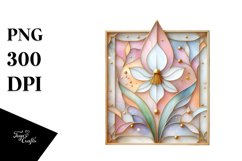 Abstract Wooden Small Stained Snowdrop PNG Product Image 3