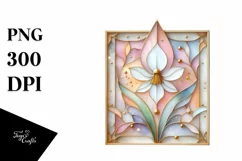 Abstract Wooden Small Stained Snowdrop PNG Product Image 3