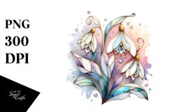 Abstract Wooden Small Stained Snowdrop PNG Product Image 3