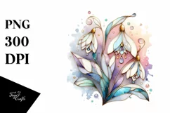 Abstract Wooden Small Stained Snowdrop PNG Product Image 3