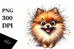 Watercolor Enthusiastic Pomeranian Cute Clipart Product Image 1