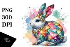 Colorful Bunny Made of Diamonds PNG Product Image 1