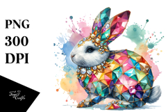 Colorful Bunny Made of Diamonds PNG Product Image 1