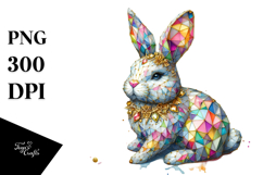 Colorful Bunny Made of Diamonds PNG Product Image 1