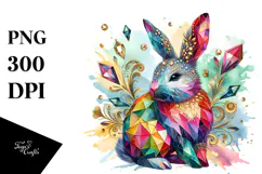 Colorful Bunny Made of Diamonds PNG Product Image 1