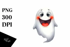 Funny Halloween Ghost with Goofy Smile | Clipart Product Image 3