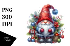 Washed Vibrant Christmass Gnome PNG Product Image 1