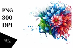 Vibrant Watercolor Tree with Flowers, PNG Product Image 3
