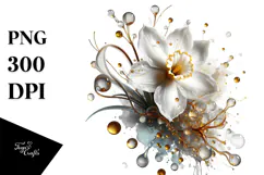 Abstract Golden Narcissus PNG Product Image 1