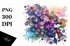 Watercolor Luxury Flower Splash Clipart Product Image 1