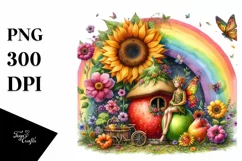 Colorful Fairy House Rainbow | Sublimation | Clipart Product Image 1