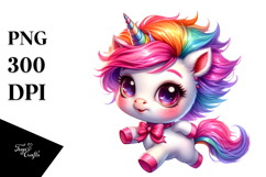 Cute Baby Unicorn Running PNG Product Image 1