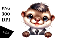 Cute Baby Otter Cool Haircut PNG Product Image 1