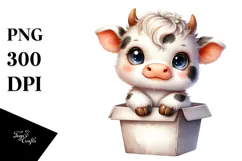 Cute Baby Hignland Cow Recipient Clipart Product Image 1