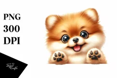 Colorful Funny Watercolor Pomeranian Sublimation Clipart Product Image 3