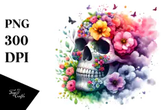 Grungy Skull, Colorful PNG Product Image 1