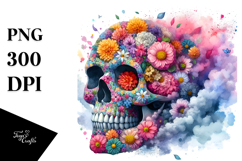 Skull Spring Flowers PNG Product Image 1