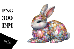 Colorful Bunny with Diamonds, Transparent PNG Product Image 1