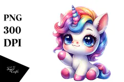Running Baby Unicorn, PNG Product Image 1