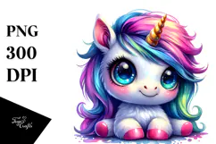 Playing Baby Unicorn, PNG Product Image 1