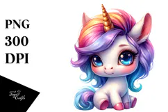 Funny Baby Unicorn PNG Product Image 1