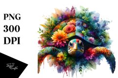 Vibrant Turtle Made of Flowers | Sublimation | Clipart Product Image 3