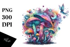 Colorful Magical Celestial Astral Mushroom Watercolor Product Image 1