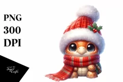 Cute Winter Baby Turtle PNG Product Image 3
