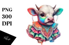 Colorful Baby Cow Farandole Dancer&#039;s Attire PNG Product Image 1