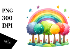 Rainbow Trees PNG Product Image 1