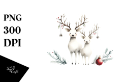 Charming Reindeer, Watercolor PNG Product Image 1