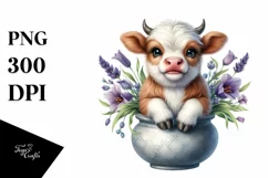Cute Smiling Highland Cow | Sublimation Clipart Product Image 3