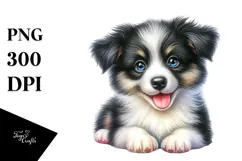 Happy Baby Border Collie PNG Product Image 1