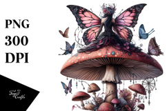 Gothic Fairy on Mushroom PNG Product Image 1