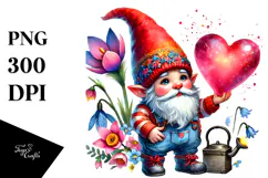 Colorful Baby Gnome with Heart PNG Product Image 1