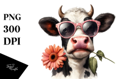 Funny Cow with Sunglasses PNG Product Image 1