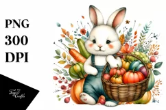 Colorful Baby Rabbit with Basket | Sublimation | Clipart Product Image 3