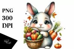 Colorful Baby Rabbit with Basket | Sublimation | Clipart Product Image 3