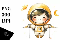 Whimsical Astronaut Girl in Yellowish Product Image 3