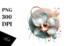 Glossy Orchid Watercolor Splash PNG Product Image 1
