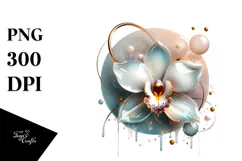 Glossy Orchid Watercolor Splash PNG Product Image 1