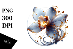 Glossy Orchid Watercolor Splash PNG Product Image 1