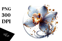 Glossy Orchid Watercolor Splash PNG Product Image 1