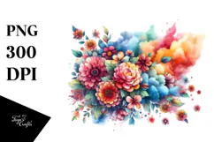 Colorful Flower Flowers PNG Product Image 1