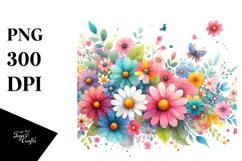 Colorful Flower Flowers PNG Product Image 1