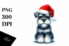 Miniature Schnauzer with Christmas Decorations PNG Product Image 3